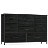 Wide Dresser with 9 Large Drawers for 55'' Long TV Stand Entertainment Center