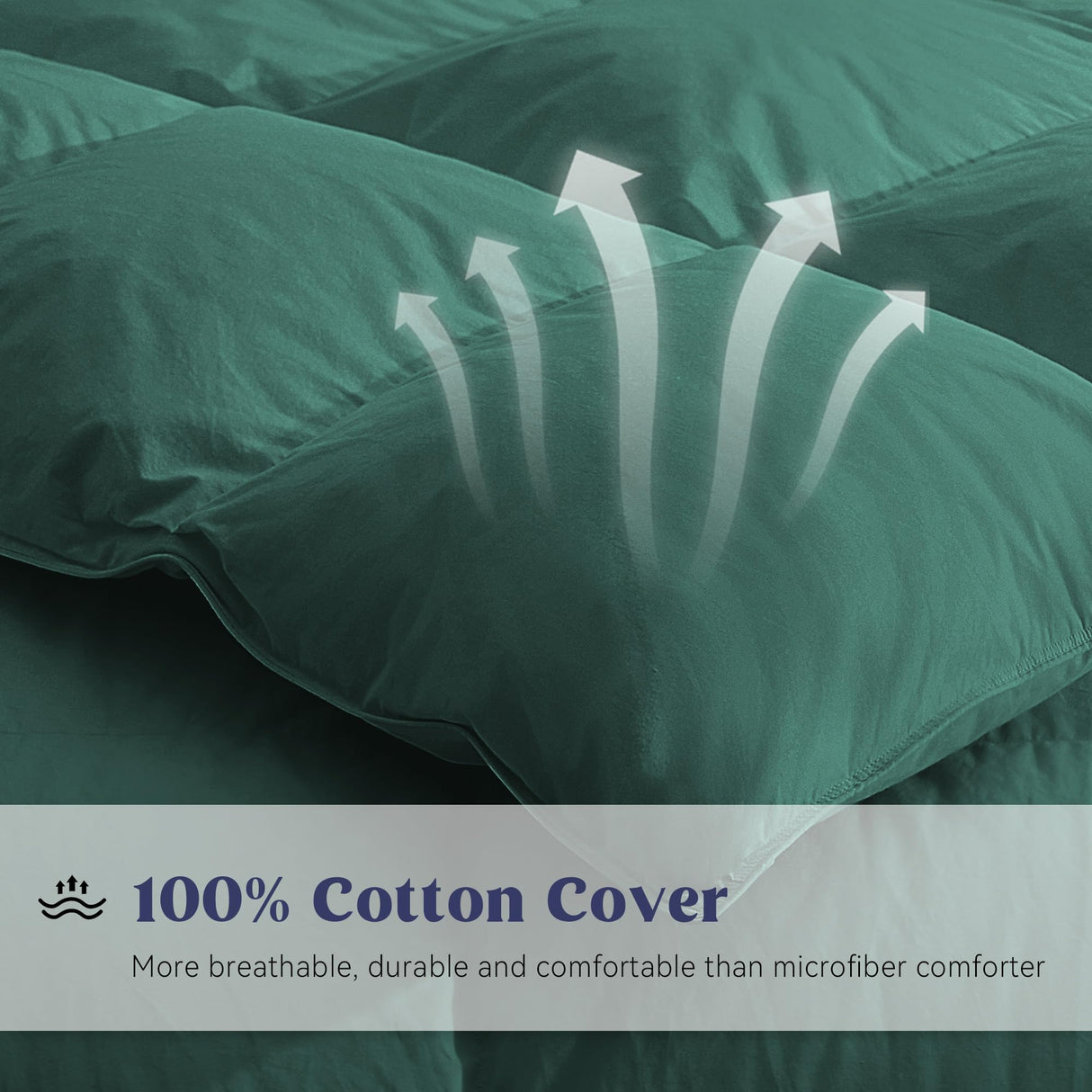 Goose Feather Comforter Full Size, Pinch Pleat All Season Medium Warmth Duvet Insert,