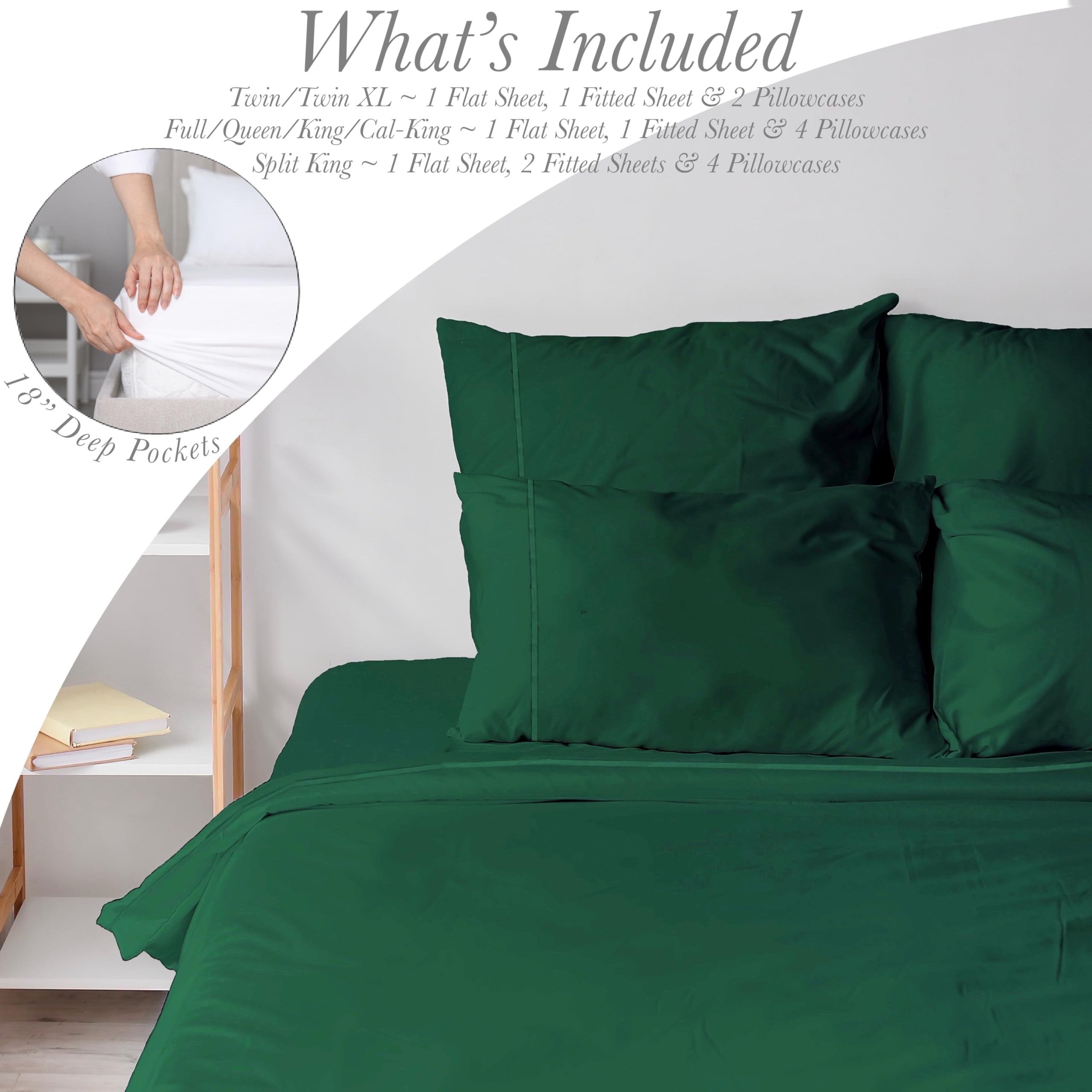 6 PC Rayon Bed Sheets Set, Vegan Sheets with Cooling Effect, Organic Sheets