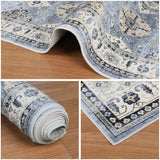 Boho Runner Rug-2x6 Washable Distressed Hallway Runner Oriental Medallion Carpet