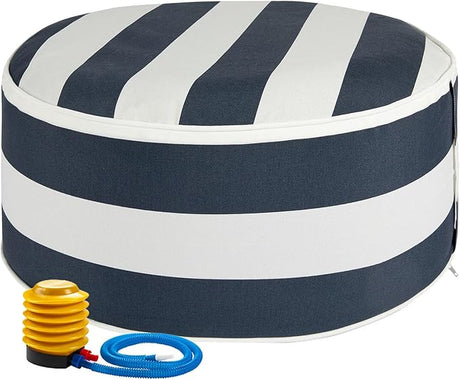 Inflatable Outdoor Ottoman with Air Pump,20"x9" Portable Patio Pouf