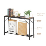 Entryway Table, Narrow Console Table with Shelf, 42" Sofa Table Behind Couch, Skinny Entry Table for Hallway,