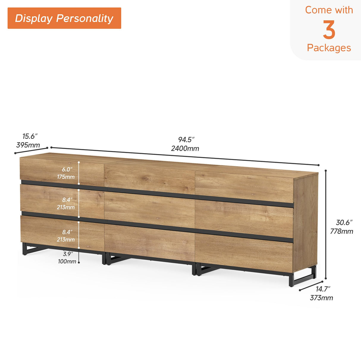 Dresser for Bedroom, Closet Organizers and Storage with 9 Drawers, Chest of Drawers