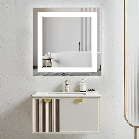 30" x 30" LED Bathroom Mirror, Bathroom Mirror with Lights, LED Mirror for Bathroom,