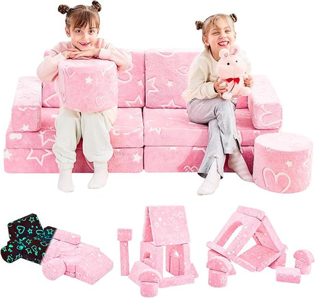 Modular Kids Play Couch, Kids Couch Toddler Couch, Child Sectional Sofa, Bedroom