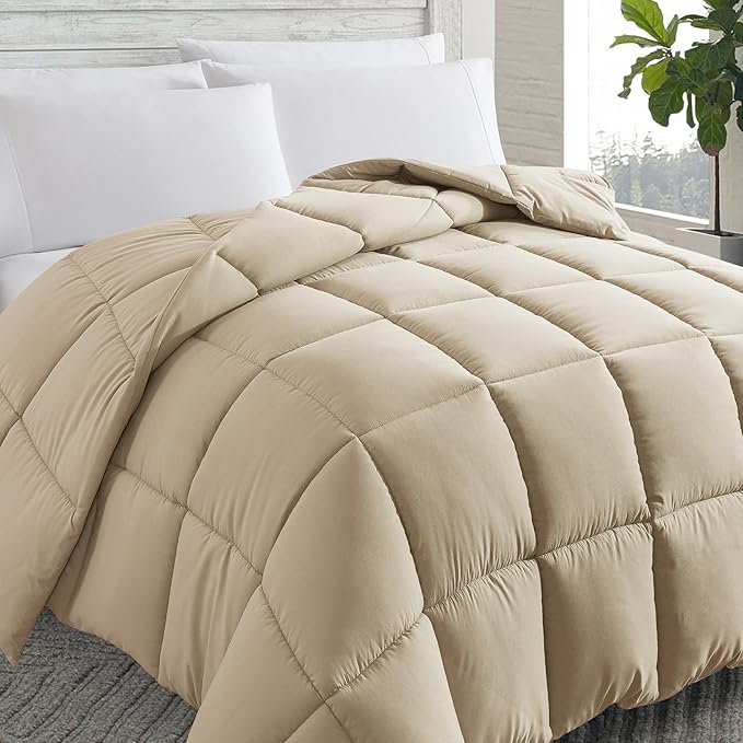 Down Alternative Comforter (Red/Black, Twin) - All Season Soft Quilted Twin Size Bed