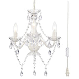 Small Acrylic Crystal Chandelier, Plug in Chandelier Easy to Install,White Chandelier 3