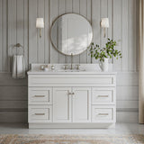Hamlet 55" White Bathroom Vanity with Sink, 1.5" Edge Pure White