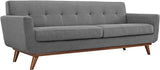 Engage Mid-Century Modern Upholstered Fabric Sofa in Expectation Gray