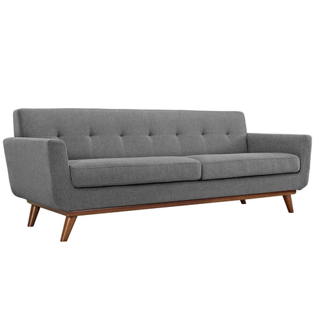 Engage Mid-Century Modern Upholstered Fabric Sofa in Expectation Gray