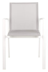 Outdoor Collection Negan Grey and White Stackable Chair (Set of 2)