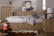 Fynn 2-Drawer Nightstand, 0, 16.5"D x 21.06"W x 23.06"H, Rustic Oak