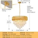 Modern Crystal Chandelier Round Luxury Gold Chandelier Crystal Pendant