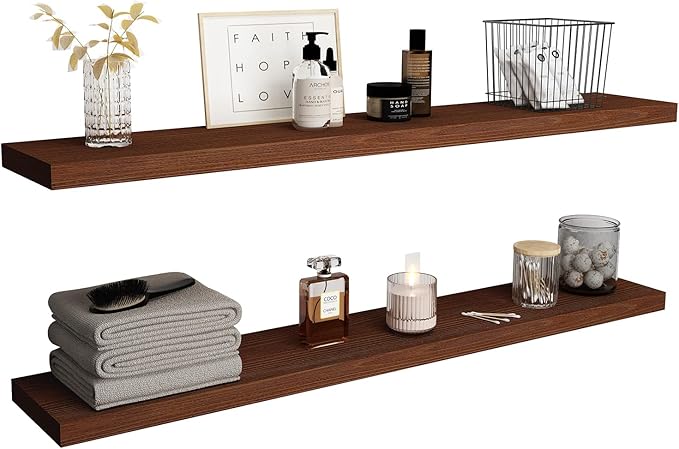 8" Deep Floating Shelves Reclaimed Wood Wall Shelf Pine Wall Mount Shelf (Set of 2