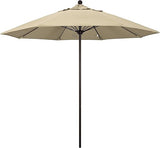 California Umbrella Venture Series Push Open Commercial Patio Umbrella, 9' Round, Sunbrella, ALTO908117-5416, Aruba