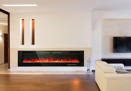 Wall Mounted & Recessed Fireplace Heater with Remote