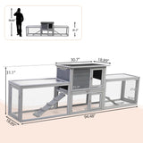 Extra Large Rabbit Hutch Bunny Hutch Outdoor Indoor, 2-Story 94.5”L Big