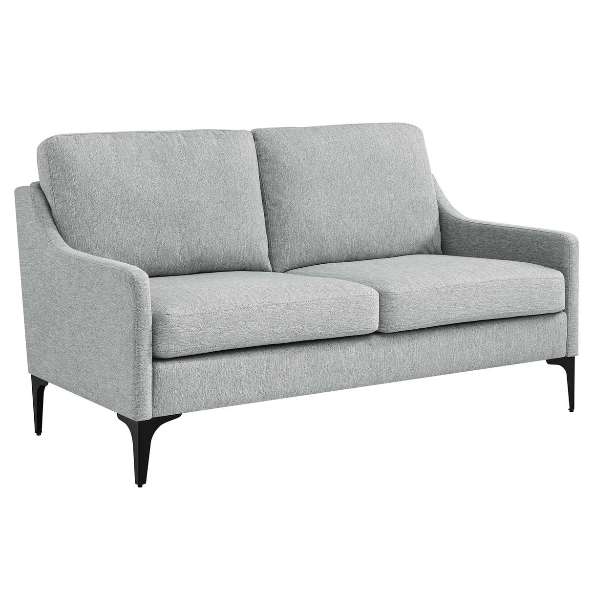 EEI-6021-LGR Corland Upholstered Fabric Loveseat, Light Gray