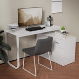 Large L-Shaped Computer Desk, 53" Home Office Desk with Storage File Cabinet