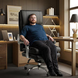 Heavy Duty Office Chair 600lbs - Big and Tall Executive Desk Chair with Footrest