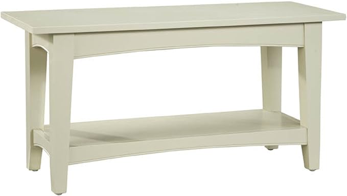 Furniture Shaker Cottage Bench with Shelf, 36" W, Charcoal Gray