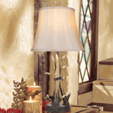 Rustic Antler Table Lamps Set of 2 with USB Charging Ports
