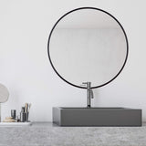 Black Metal and Glass Wall Mount Modern Mirror