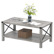 Rectangle Coffee Table 2-Tier Farmhouse Coffee Table
