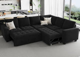 Modular Sectional Sleeper Sofa with Pull Out Couch Bed Oversized U Shaped Sectional