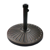 18" 30.2-lbs Heavy Duty Round Antiqued Umbrella Base for Patio, Outdoor - Bronze