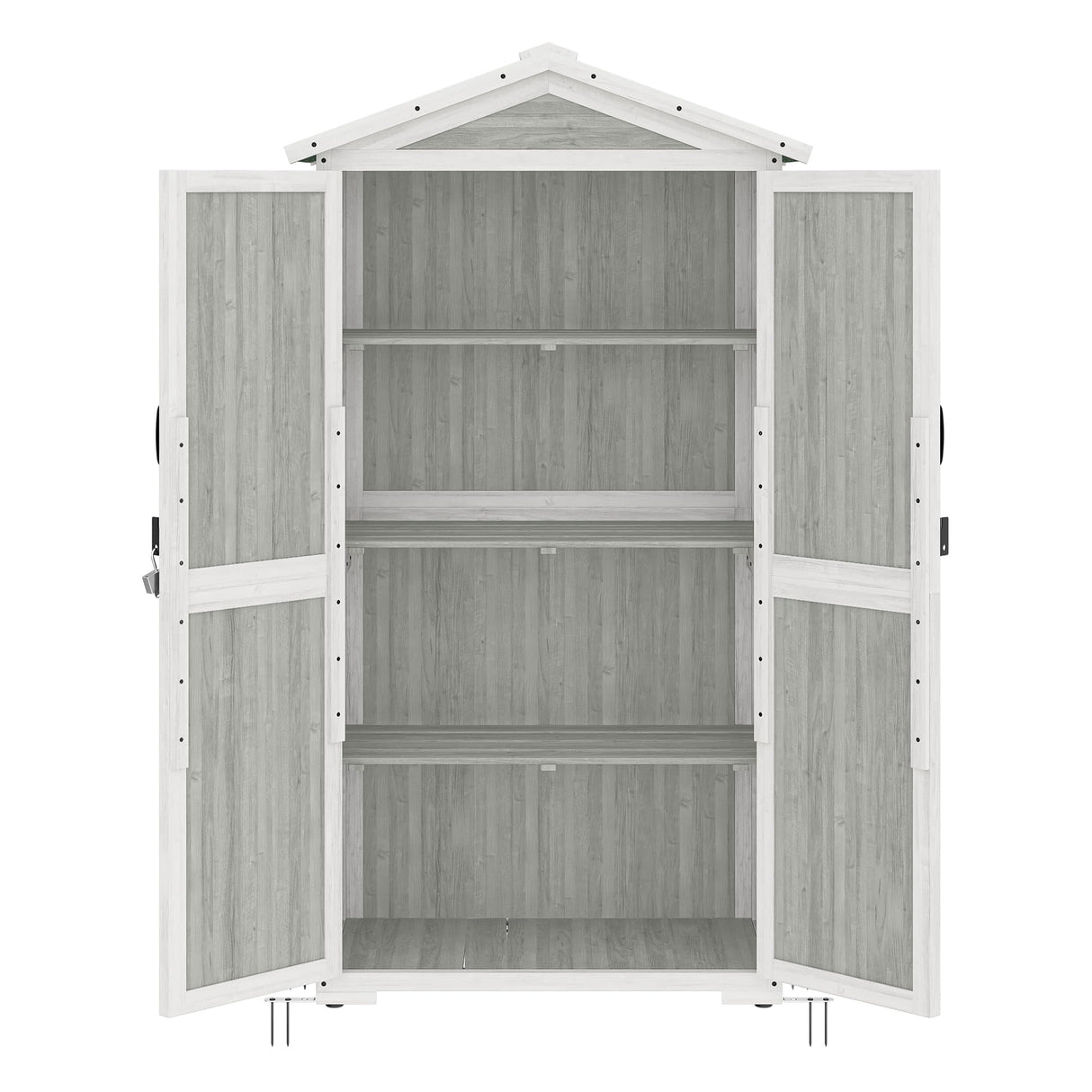 Outdoor Storage Shed with 4 Removeable Shelves