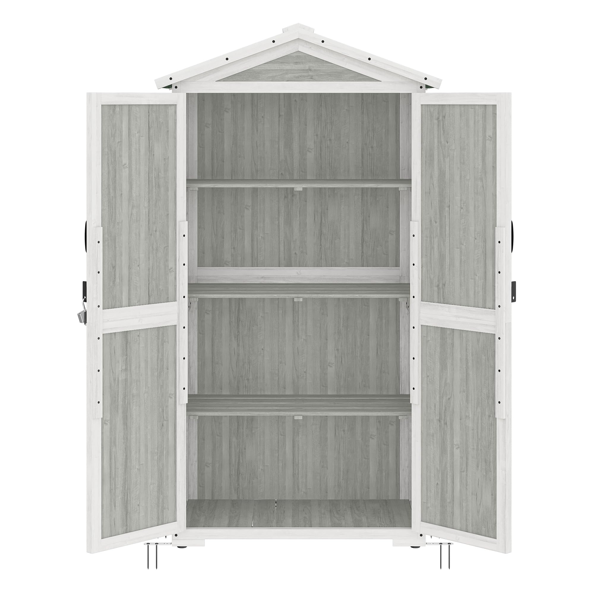 Outdoor Storage Shed with 4 Removeable Shelves