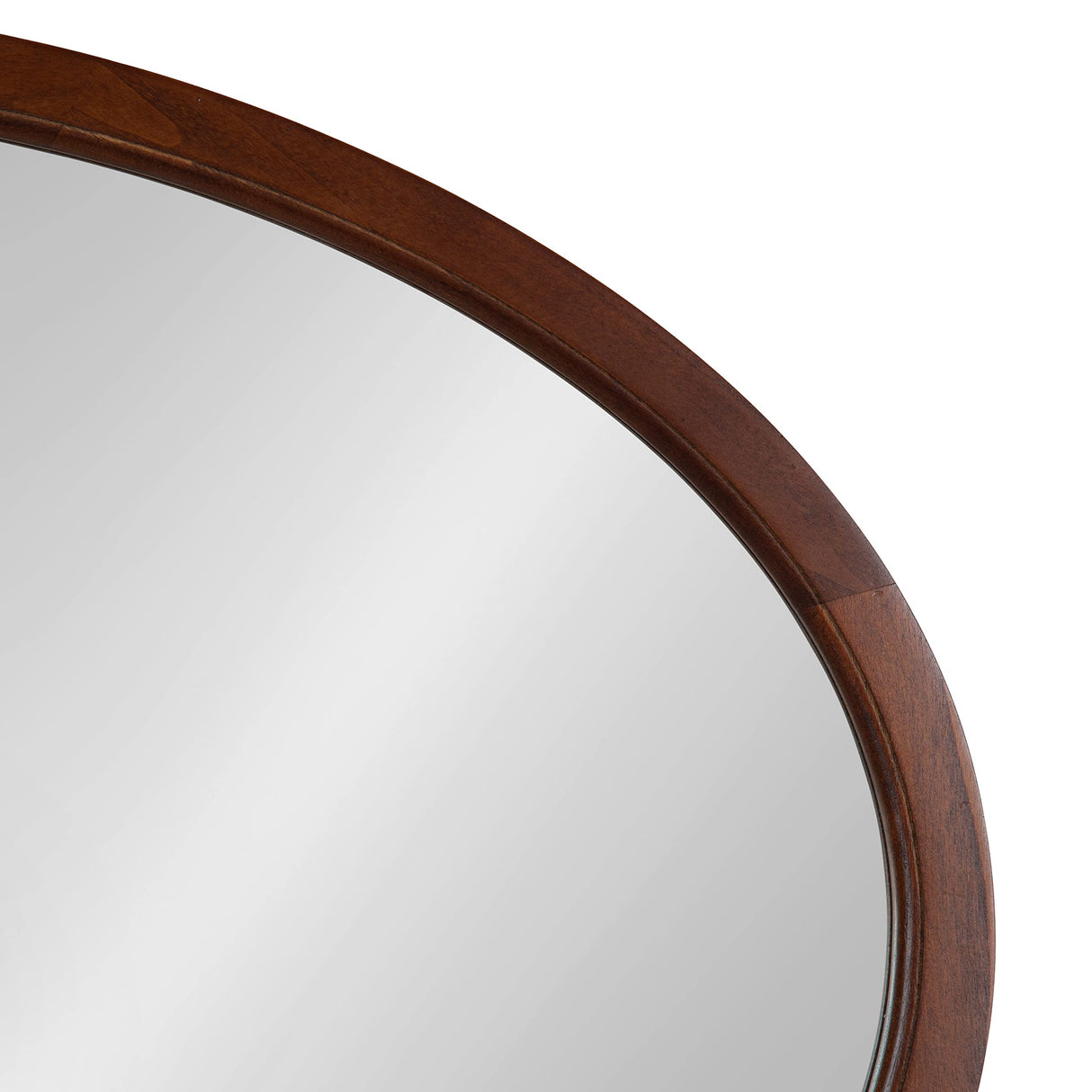 Hogan Farmhouse Oval Framed Wall Mirror, 24 x 36, Dark Walnut, Decorative Traditional