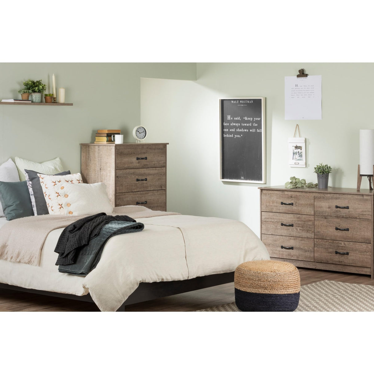1-Drawer Nightstand-Weathered Oak