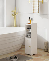 Bathroom Storage Cabinet, Corner Floor Cabinet with Doors and Adjustable Shelf, Narrow