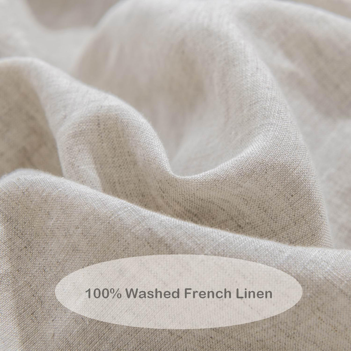 100% Washed French Linen Sheet Set-King Size-Natural Linen-4 Pieces