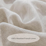 100% Washed French Linen Sheet Set-King Size-Natural Linen-4 Pieces