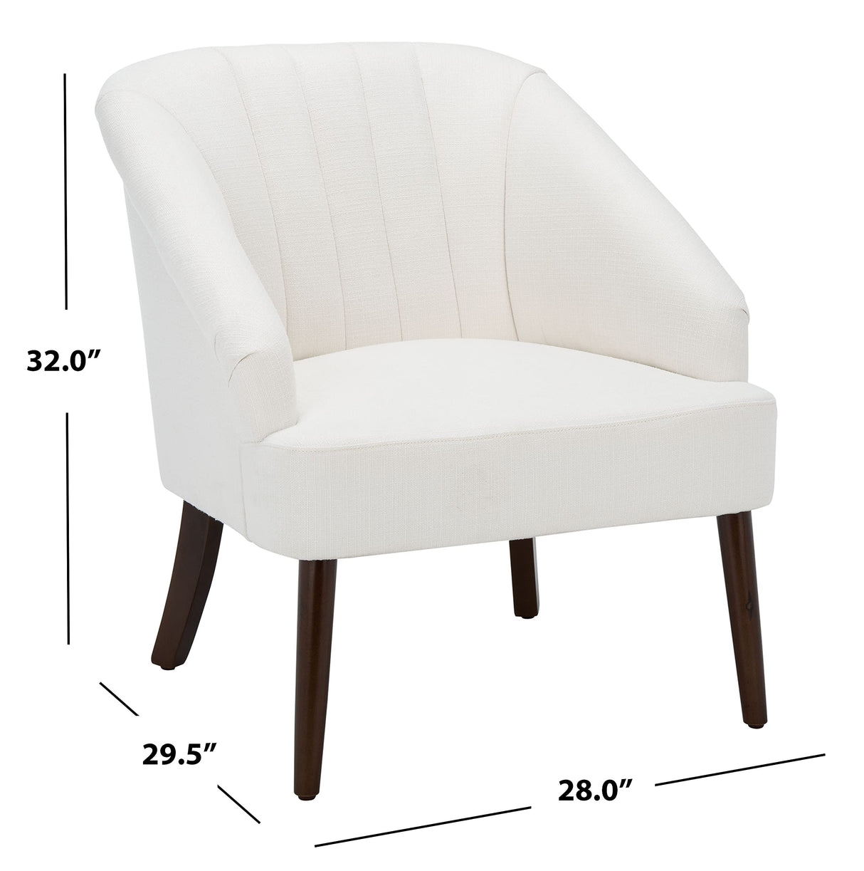 Collection Quenton White/Walnut Channel Tufted Accent Chair ACH4002A