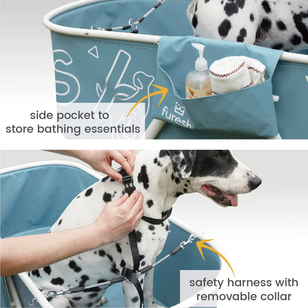 Elevated Dog Bath Tub with Stairs - Portable Foldable Wash Station for Medium to Large Dogs