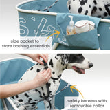 Elevated Dog Bath Tub with Stairs - Portable Foldable Wash Station for Medium to Large Dogs