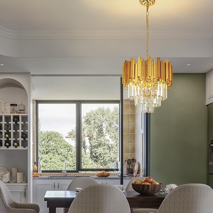 Modern Crystal Pendant Light Luxury Gold Crystal Chandelier Lights 5