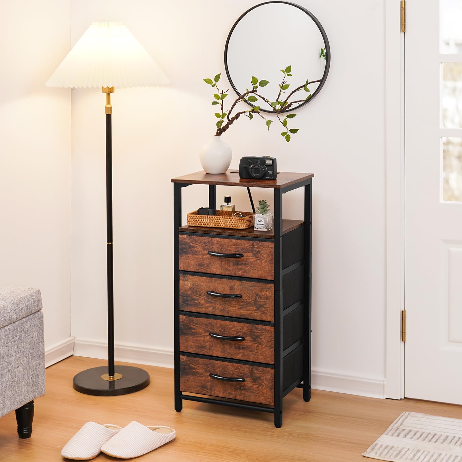 Night Stand - LED Nightstand with Charging Station