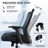 Big and Tall Office Chair 400lbs Heavy Duty Computer Chair, Wide Seat Desk Chair