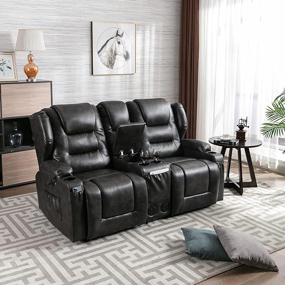 RV Loveseat Recliner | Manual Reclining Loveseat Sofa | Wall Hugger Recliners RV Couch