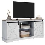 Farmhouse TV Stand for 65 Inch TV, Rustic Entertainment Center