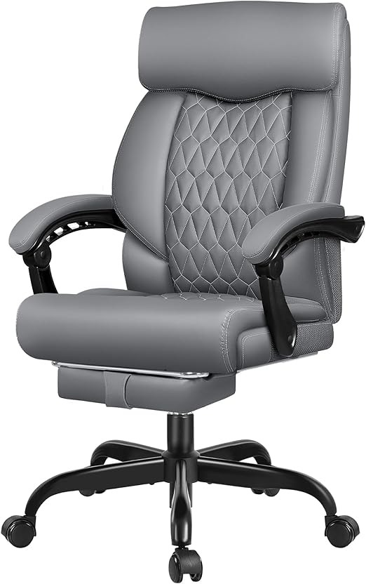 Office Chair, Big and Tall Office Chair, Reclining Office Chair with Footrest Home Office