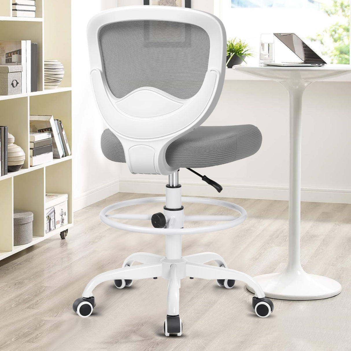 Drafting Chair Tall Office Chair for Standing Desk Chairs with Adjustable Height Footrest