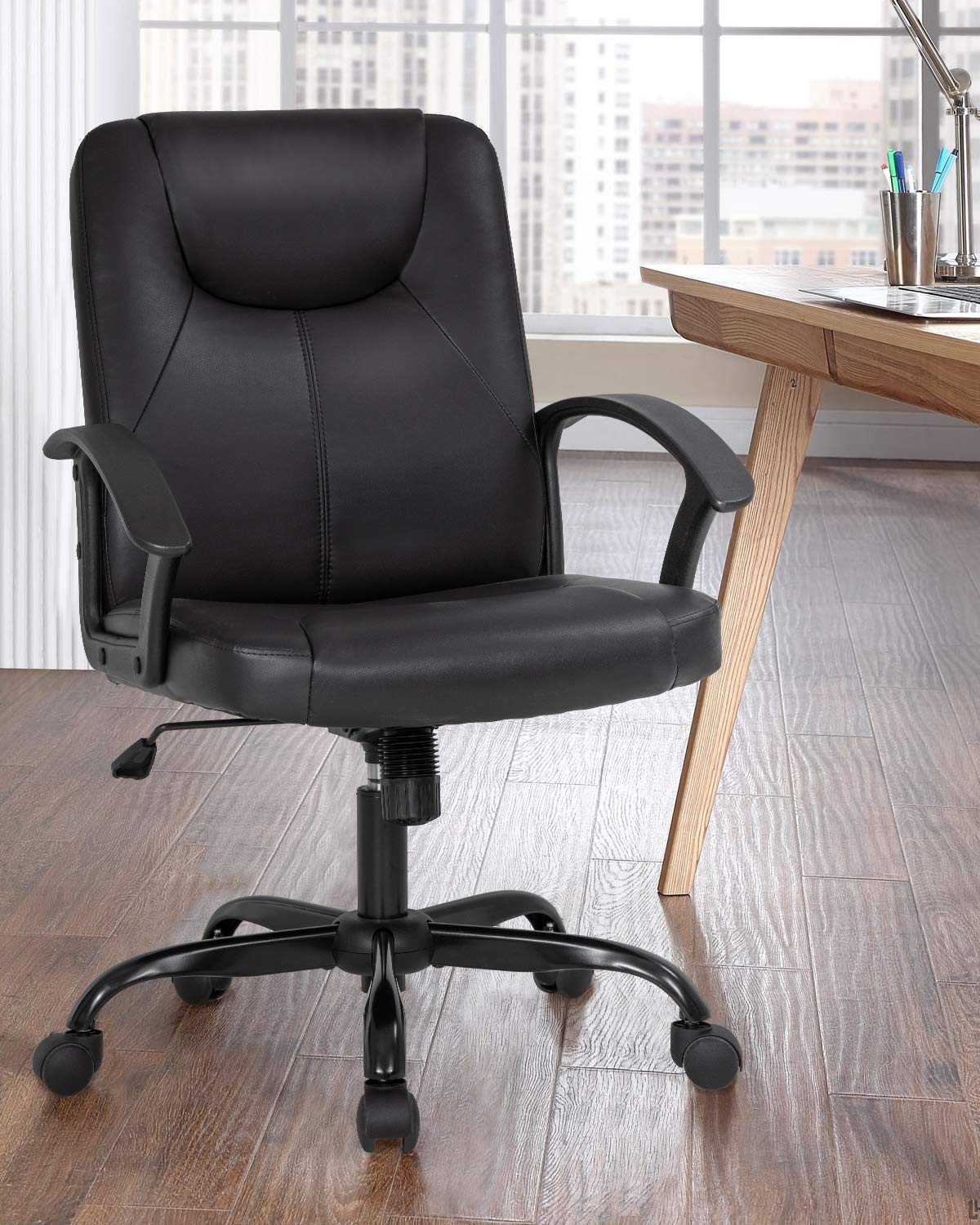 Office Chair Desk Chair Computer Chair with Lumbar Support PU Leather Executive