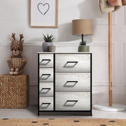 Dresser with 7 Faux Wood Drawers - Storage Unit Organizer Chest for Clothes - Bedroom,
