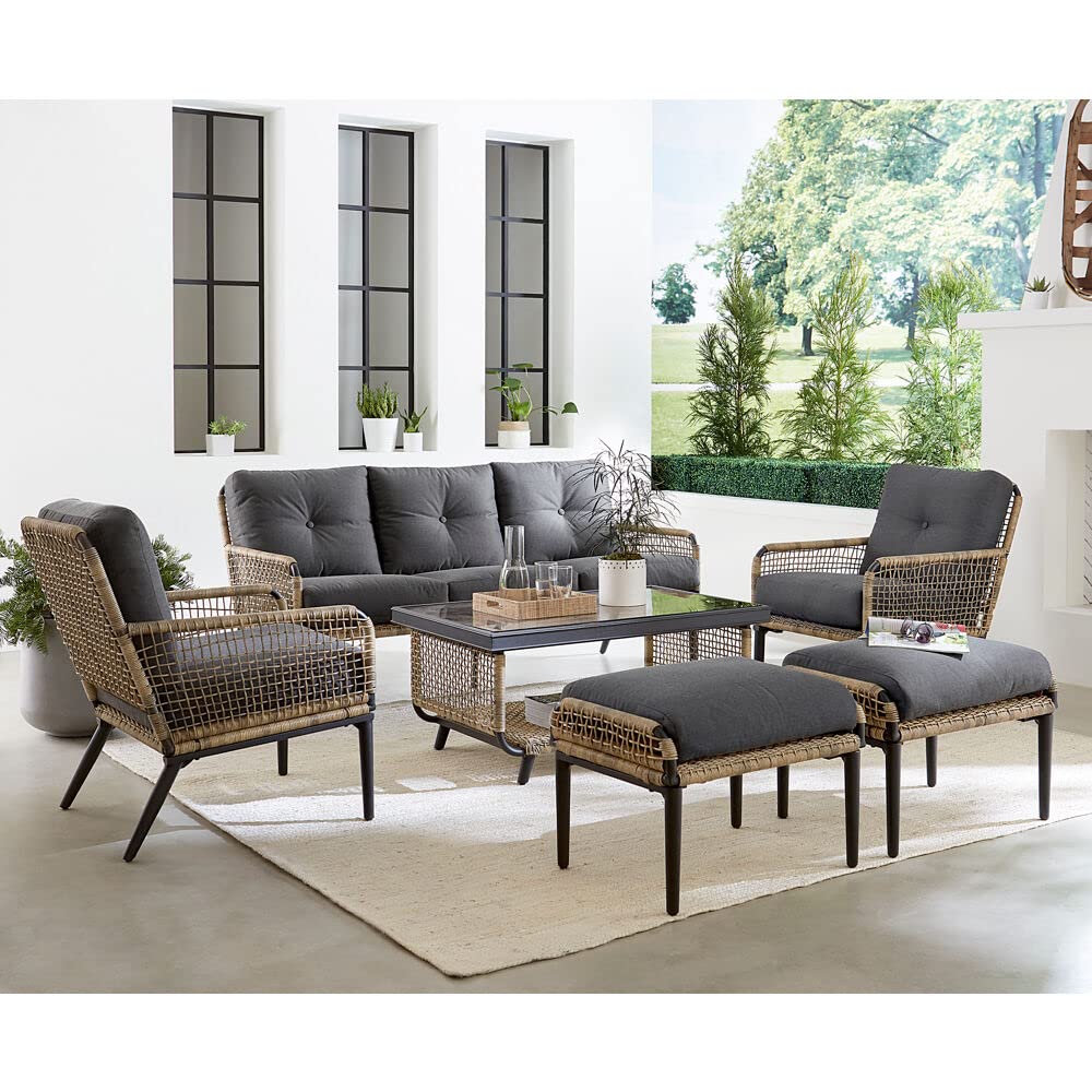 Sedona Outdoor 6-Piece Conversation Set, Wicker Outdoor Conversation Set with Sofa